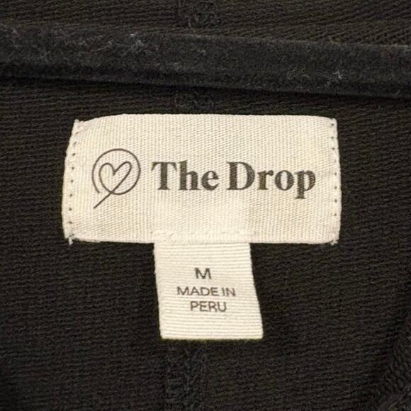 The Drop Hooded Sweatshirt Dress Womens Medium Black Long Sleeve Knee Length - Picture 4 of 7